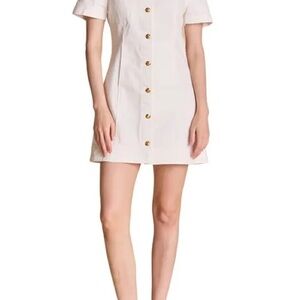 Sincerely Jules Cream Button-Front Mini Shirt Dress